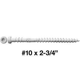 Jake Sales #10 x 2-3/4" WHITE Colored Composite Decking Wood Screw with Torx/Star Drive Head - Exterior Coated - ACQ Lumber Compatible - 22 POUNDS ~1,750 Screws