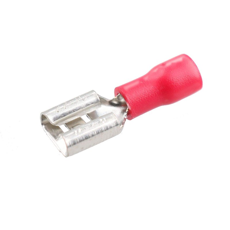 3mm Female Red Electrical Cable Wire Spade Terminals Crimps Connectors