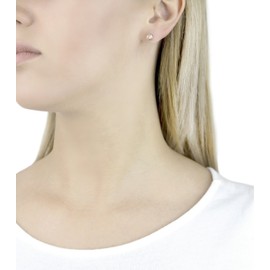 Carissima Gold Women's 9 ct Yellow Gold Diamond Cut Pyramid Button Stud Earrings