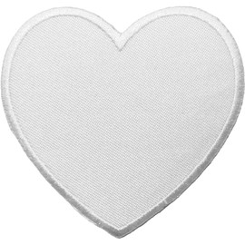 Ranger Return Heart Shape Love Sign Symbol Logo Retro Decal Decorative Applique Sew Iron on Embroidered Patch - White (Iron-Heart-White)