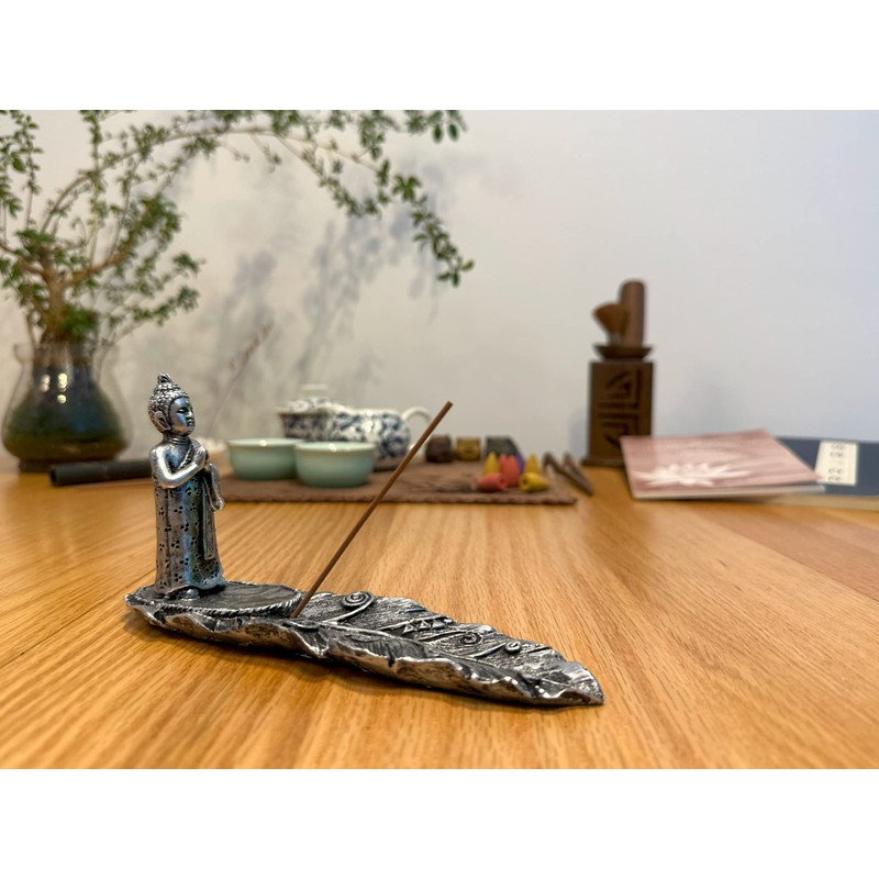 MFunke Buddha Incense Holder with 30 Incense Sticks for Aromatherapy