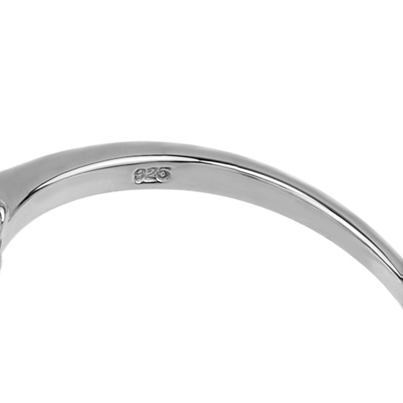 Silvershake 3-Stone 6X4mm Created Oval Shape Blue Sapphire White Gold