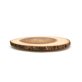 Lipper International Acacia Wood Large Slab Lazy Susan with Bark Rim