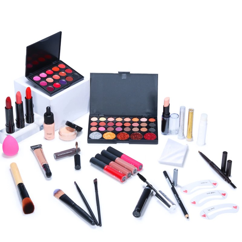 27Pcs Professional Makeup Set Portable Travel Makeup Storage Box Gifts