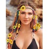 Evivin Sunflower Headband Yellow Boho Rave Rainbow Flower Headbands Floral