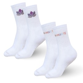 Made by Nami Set Pilates Socken Anti Rutsch Stoppersocken Damen 35-42 Yoga Kleidung Damen (2 Paar Namaste + Lotus)