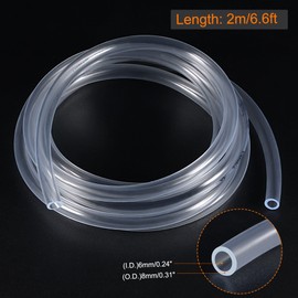 MECCANIXITY PVC Transparent Hose Plastic Vinyl Tubing 1/4" ID 5/16" OD 6.6ft Flexible for Water Tube, Air Line
