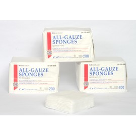 Henry Schein 200/Pack Non-Sterile Gauze Pads 4’’ x 4’’ for Wound Dressing Gauze Sponge-Pads for Wound Care - 8-Ply - 100% Cotton & Highly Absorbent - 1 Pack (200/Pack)