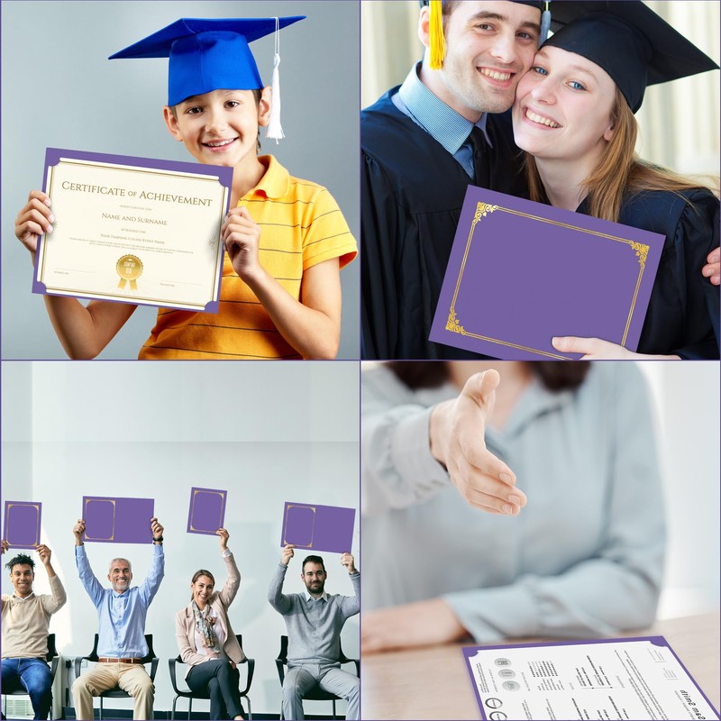 HAUTOCO 50 Packs Certificate Holders, Purple Diploma Holders, Document Award