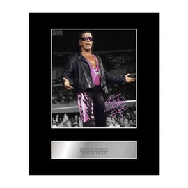 Bret Hart Signed Mounted Photo Display The Hitman Sport Signed Mounted Photo Display