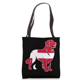Silhouette Flag of Denmark Golden Retriever Tote Bag