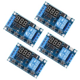 D-FLIFE 4pcs DC 6-30V Timer Relay Programmable Delay Relay Module Cycle Timer with LCD Display / 5V Micro USB, Smart Home Controller (Micro)