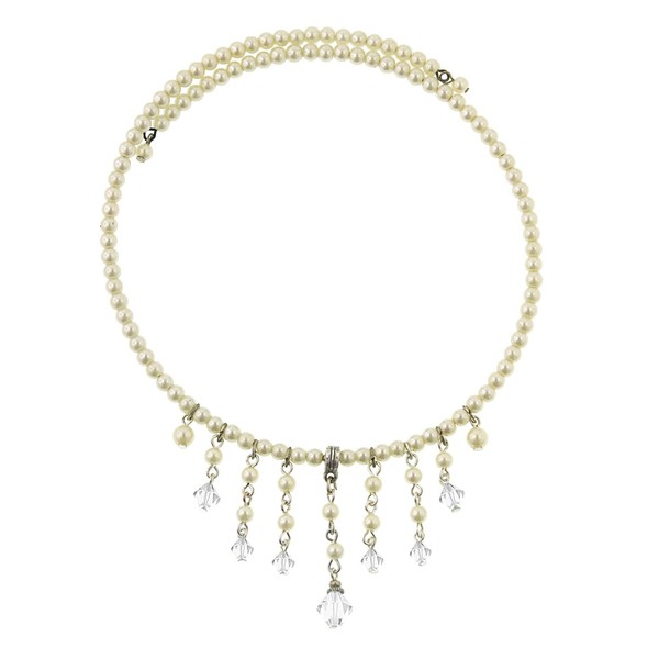 1928 Jewelry Women's 4mm Faux Pearl Strand Beaded Coil Necklace