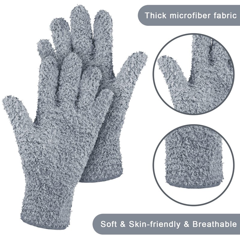 Patelai 3 Pairs Microfiber Plant Dusting Gloves Leaf Cleaning Gloves