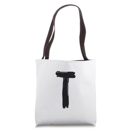 Creative Bold Black Letter T - Design - Alphabet - Marker Tote Bag