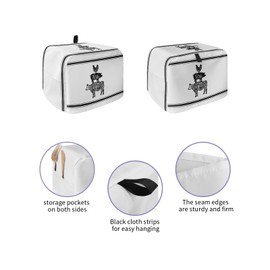 Toaster Dust Cover with Pockets, Farmhouse Cow Pig Chicken Black White Pattern Soft Washable 2 Slice Toaster Cover, Dust-proof Cover for Small Appliance Cover and Fingerprint Protection