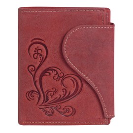 Harrys-Collection Women's Wallet in Vintage with Heart Special Edition, Sizes: One Size, Colours: Red, Leather, RFID Protection