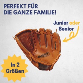 Best Sporting Baseballhandschuh braun-Natur aus Kunstleder, Größe Senior I Baseball Handschuh Erwachsene I Baseball-Fanghandschuh I Softballhandschuh I Baseball linken Sporthandschuh