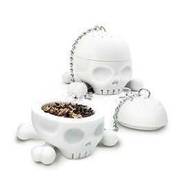 Colador de té, filtro de colador de hoja de té de silicona con forma de calavera de simulación de infusor para oficina en casa