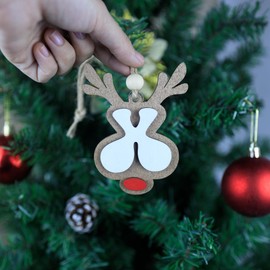 26 Pieces Christmas Stocking Tags Letter, Retro Reindee Name Ornament, Boho Retro Reindeer Christmas Ornament Stocking Hanger,Ornament Christmas Decorations for Tree (X)