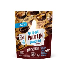 FlavCity Grass Fed Whey Chocolate Protein Powder - Chocolate Peanut Butter - 25g Protein & 10g Collagen - Made with Organic Cocoa & Coconut Milk - Gluten Free & No Added Sugars (20 Servings)
