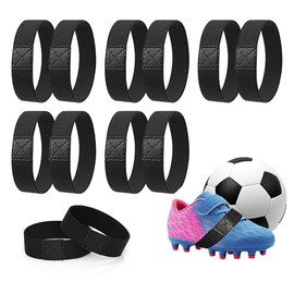 KHDULQ Pack of 6 Shoelaces Fixing Tape for Football Boots Against Loosening Bows, Elastic Shoelaces Without Tying Children's Shoelaces Children, Tear-Resistant Fixation, black
