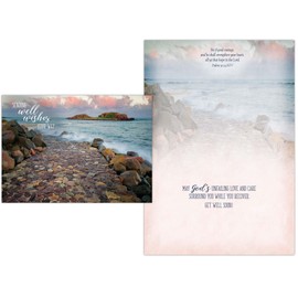 Shared Blessings Journey 1 Count Religious Get Well Card, KVJ Scripture, Envelope Included