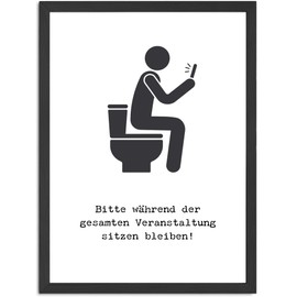 MoonWorks® Poster Bilder Badezimmer Wand-Deko Bad WC Bitte im Sitzen pinkeln Aufforderung Digitaldruck | DIN A5, A4, A3