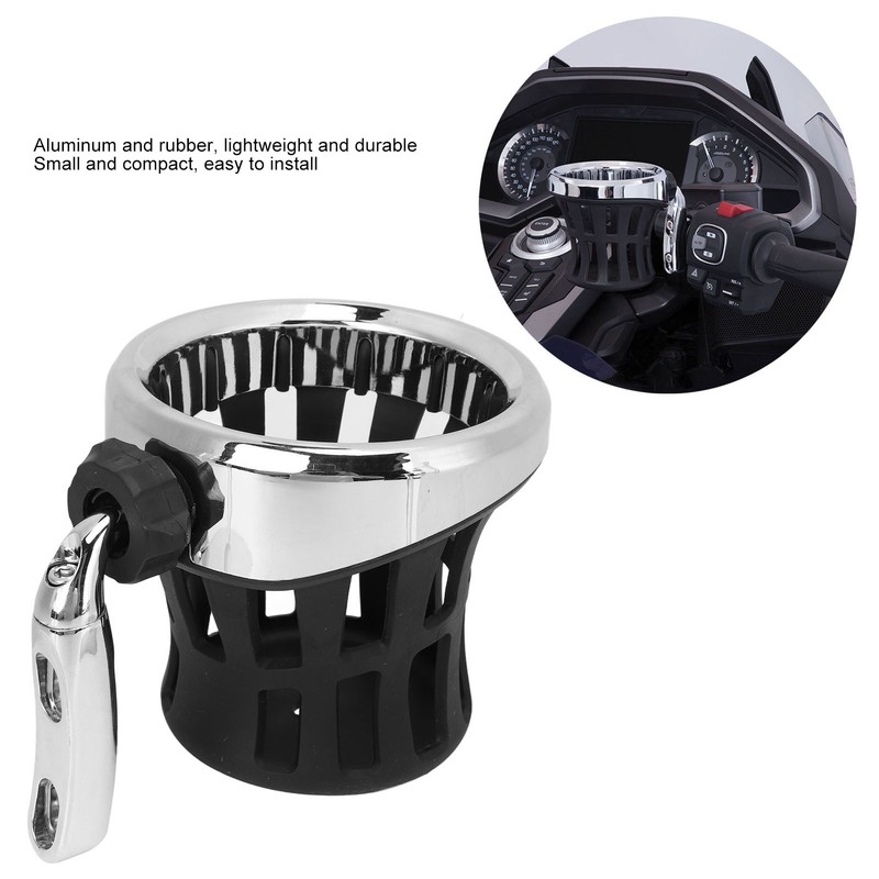 Car Cup Holder Aluminum Rubber Motorcycle Handlebar Drink Mount Replacement
