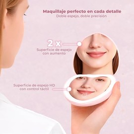Claylal Professional Espejo de Bolsillo con Luz LED para Maquillaje