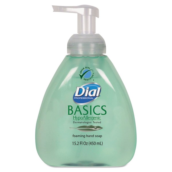 Dial Professional 98609 Basics Foaming Hand Soap, Original, Honeysuckle, 15.2 Oz Pump Bottle, 4/Ct (Dia98609)