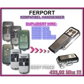 Ferport TAC2K / TAC4K / TAC2KR / TAC4KR Compatible Handheld Transmitter / 4-Channel Clone Remote Control 433.92 MHz Fixed Code Copier