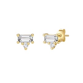 Glanzstücke München Women's Stud Earrings 925 Sterling Silver with Zirconia, Silver, Cubic Zirconia