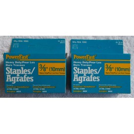 Heavy Duty (2) NEW Powerfast 3/8'' Heavy Duty Staples 36120 (1000 Count Box)