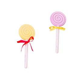 Baluue 2pcs Lollipop Shaped Pumice Stone Foot Scrubber for Dead Skin Removal Portable Foot Care Tool for Mixed Color Exfoliating Accessory