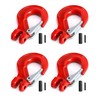 QWORK Clevis Slip Hook with Latch, 4 Pack, 3/8", 4400
