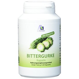 Avitale Bitter cucumber capsules with standardised fruit extract of bitter cucumber (Momordica Charantia) and vitamin B6 for a normal homocysteine level, 120 capsules