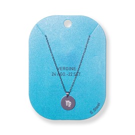 TMK Adjustable Zodiac Necklace in Steel with Round Pendant, Lucky Charm for Women Code 1056, Confezione da 1, Stainless Steel, No Gemstone