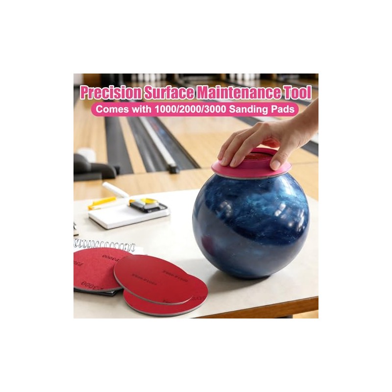Universal Sanding Pad Holder for Bowling Balls – Comes with