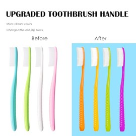 EasyHonor Cepillo de Dientes Grande, Cerdas Duras y Firmes sin BPA, Paquete de 4 con Cerdas Duras Blancas