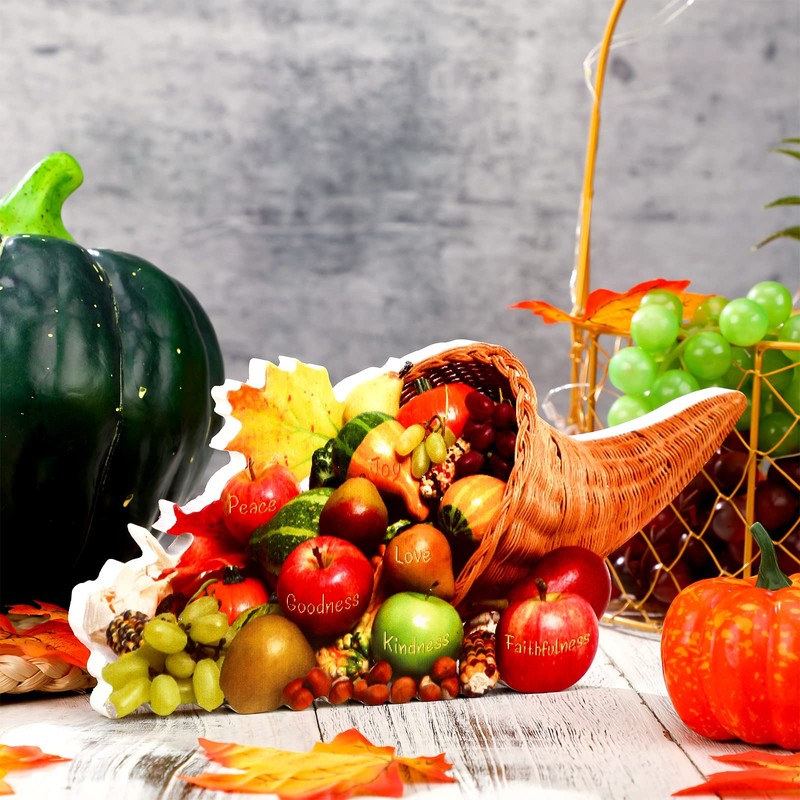 Thanksgiving Table Centerpiece Cornucopia Fall Centerpiece for Tables with Inspirational