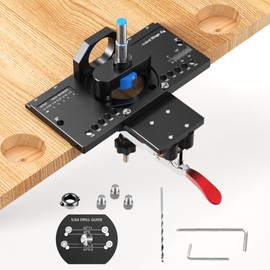 Puriwood Metal Concealed Hinge Jig with Quick Clamp and Dust Vacuum Adapter – 35mm Concealed Door Hinges Jig, Hole Drilling for Cabinet Mounting Tool