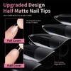 EARLMONI Short Almond Nail Tips - Soft Gel Full Cover