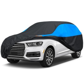 MORNYRAY MORNYRAY Waterproof Car Cover All Weather Snowproof UV Protection Windproof Outdoor Full car Cover, Universal Fit for Sedan (Blue, S6-Fit SUV Length(222-240 inch))