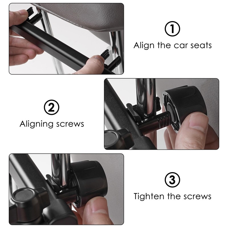 TOCCOOL Car Vanity Mirror with Lights, Headrest Mount Back Seat