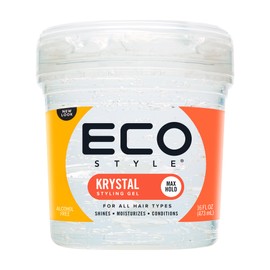 Ecostyle Krystal Styling Gel, Clear, All Day Hold, Alcohol Free, Paraben Free, Sulphate Free, No Flaking, Anti-Itch, 473 ml