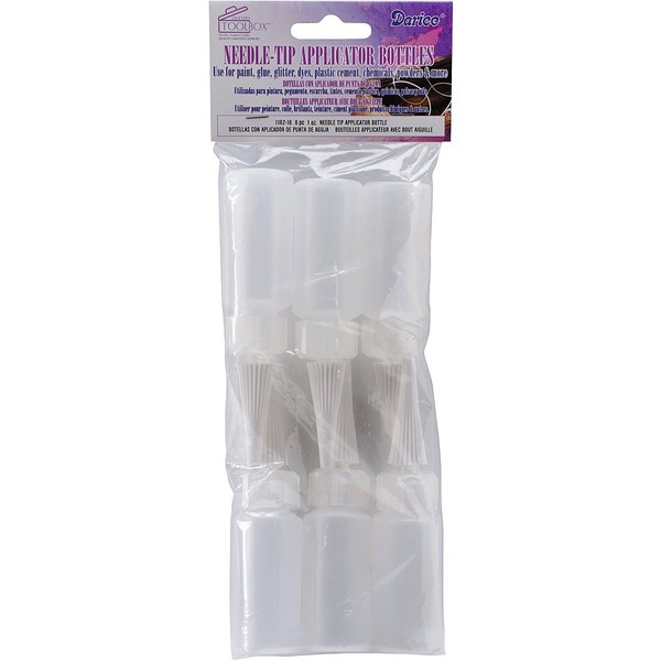 Darice Needle Tip Applicator Plastic Bottle, 1-Ounce, Pack of 6 (1162-16)