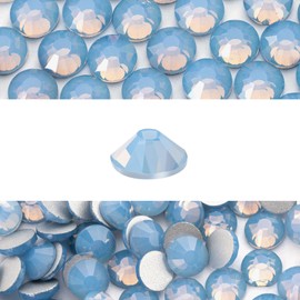 Novani 3000 Pieces Flatback Rhinestones Glass Round Gems Blue Opal Crystals for Nail Art DIY Crafts Clothes Shoes,SS10,2.7-2.9mm