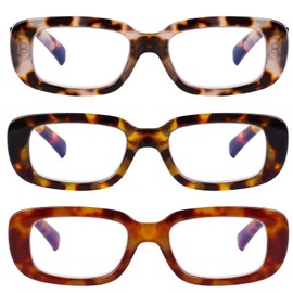 AQWANO Stylish Fashion Reading Glasses for Women Blue Light Blocking Oversized Square Readers Anti Glare UV Ray Filter, 1.25