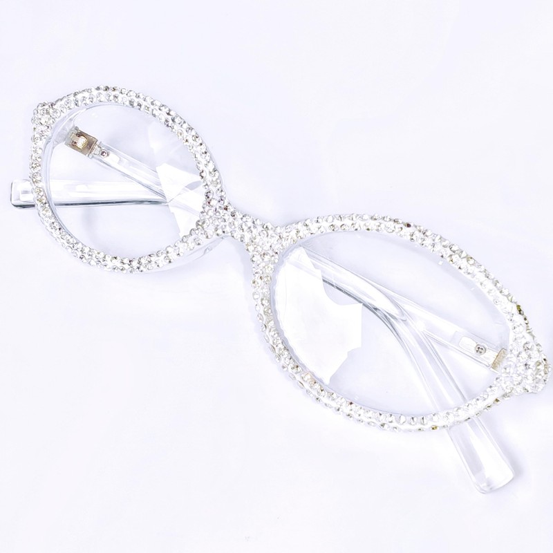 ICARA Fashion Rhinestone bling Reading Glasses for Women Retro Oval